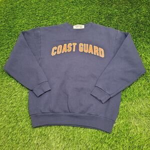 Vintage 80s USCG Coast-Guard Sweatshirt Medium 22x24 Blue